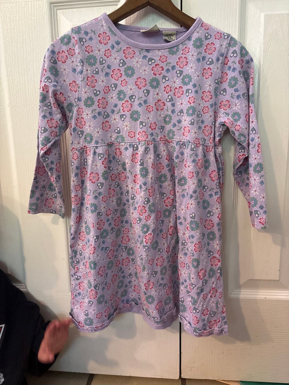 LL Bean Girls Long Sleeve Cotton Dress Size 5/6